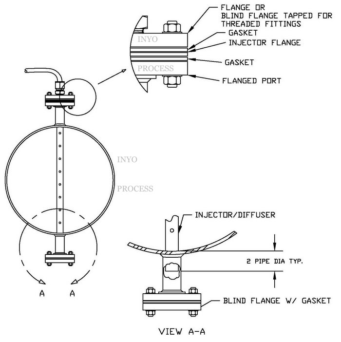 flanged diffuser installation detail